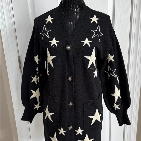 Star Pattern Anthropologie Women's Cardigan Sweater - Picture 2 of 4